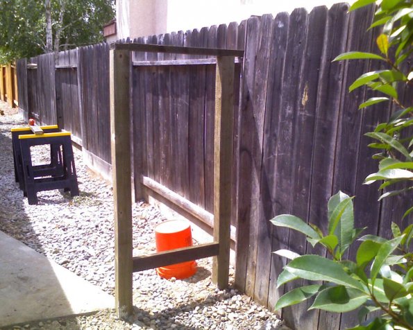 Fence section framed